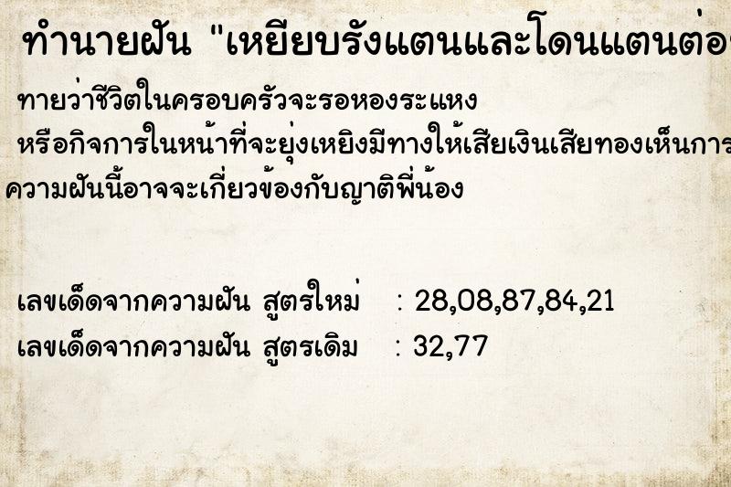 ทำนายฝันเหยียบรังแตนและโดนแตนต่อย ทำนายฝันทำนายฝันเหยียบรังแตนและโดนแตนต่อย
