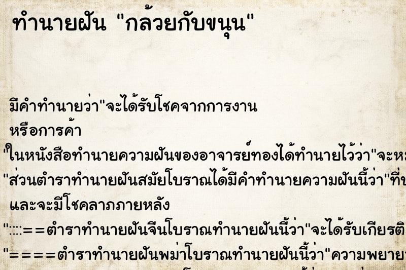 ทำนายฝันกล้วยกับขนุน ทำนายฝันทำนายฝันกล้วยกับขนุน