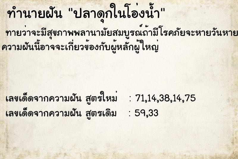 ทำนายฝันปลาดุกในโอ่งน้ำ ทำนายฝันทำนายฝันปลาดุกในโอ่งน้ำ