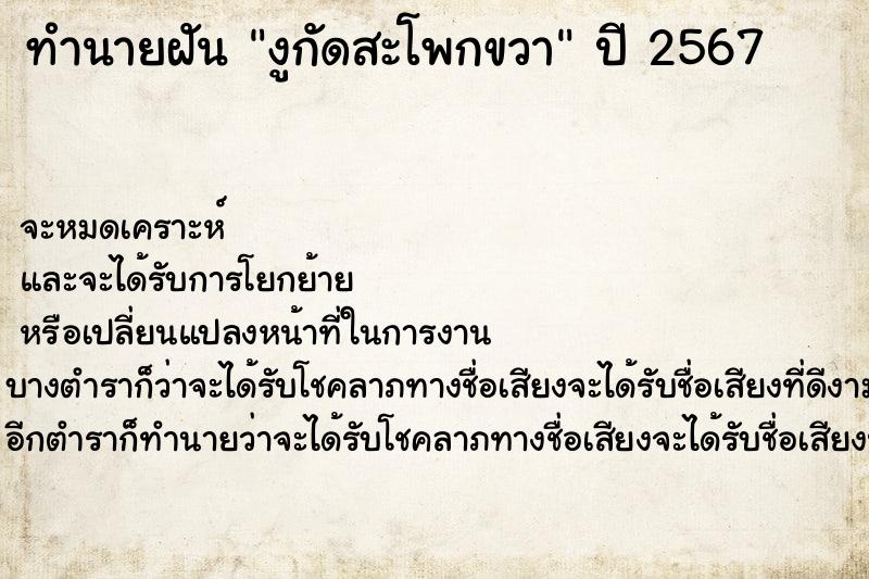 ทำนายฝันงูกัดสะโพกขวา ทำนายฝันทำนายฝันงูกัดสะโพกขวา