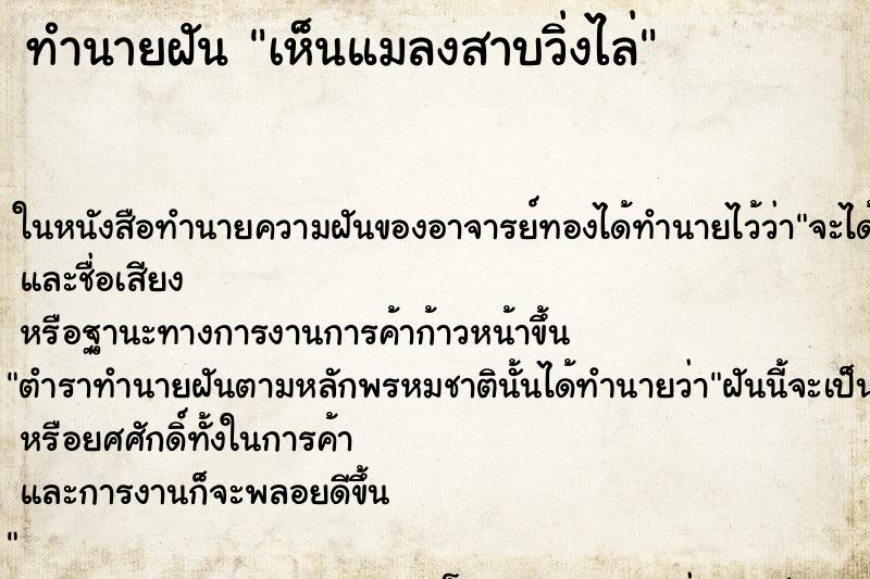 ทำนายฝัน เห็นแมลงสาบวิ่งไล่ ทำนายฝัน เห็นแมลงสาบวิ่งไล่