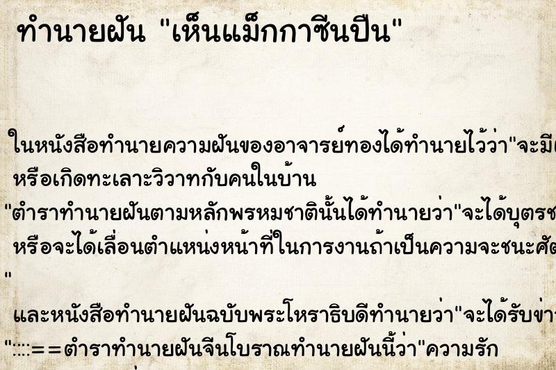 ทำนายฝัน เห็นแม็กกาซีนปืน ทำนายฝัน เห็นแม็กกาซีนปืน