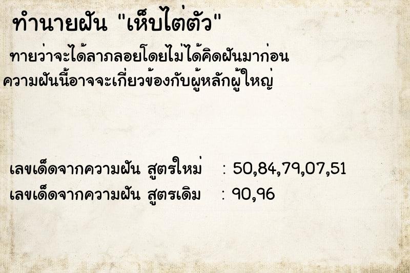ทำนายฝันเห็บไต่ตัว ทำนายฝันทำนายฝันเห็บไต่ตัว