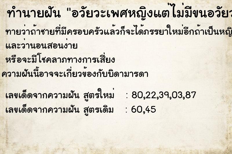 ทำนายฝันอวัยวะเพศหญิงแต่ไม่มีขนอวัยวะเพศหญิงแต่ไม่มีขนวัน ทำนายฝันทำนายฝันอวัยวะเพศหญิงแต่ไม่มีขนอวัยวะเพศหญิงแต่ไม่มีขนวัน