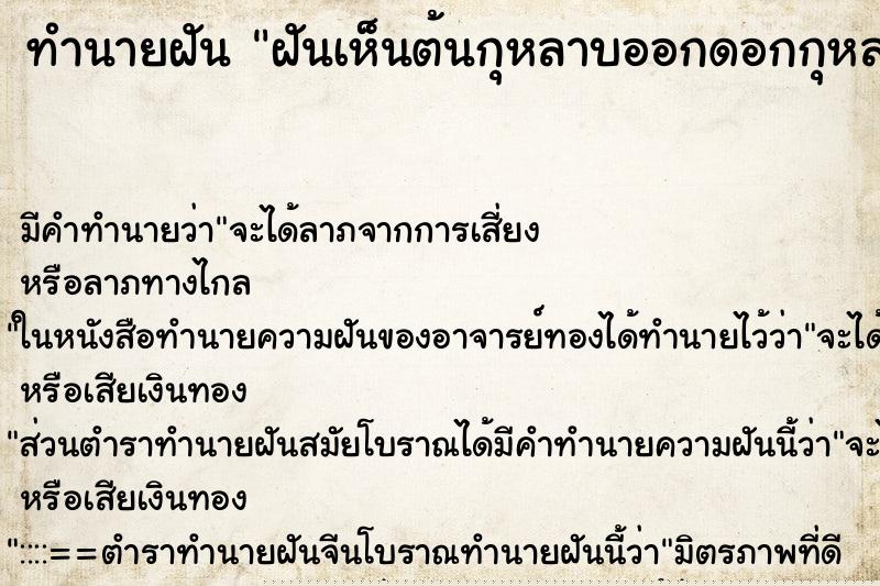 ทำนายฝันทำนายฝันฝันเห็นต้นกุหลาบออกดอกกุหลาบสีชมพู