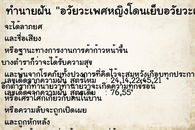 ทำนายฝันอวัยวะเพศหญิงโดนเย็บอวัยวะเพศหญิงโดนเย็บวัน ทำนายฝันทำนายฝันอวัยวะเพศหญิงโดนเย็บอวัยวะเพศหญิงโดนเย็บวัน