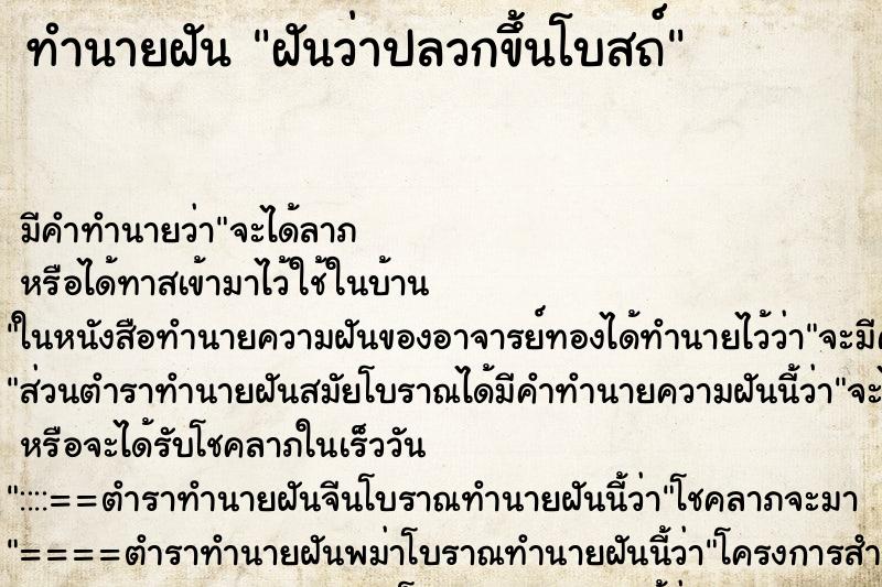 ทำนายฝัน ฝันว่าปลวกขึ้นโบสถ์ ทำนายฝัน ฝันว่าปลวกขึ้นโบสถ์