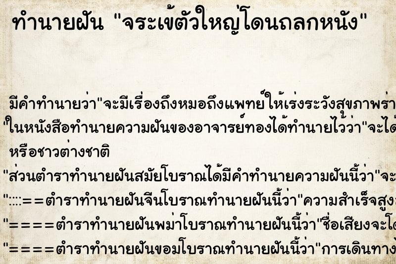 ทำนายฝัน จระเข้ตัวใหญ่โดนถลกหนัง ทำนายฝัน จระเข้ตัวใหญ่โดนถลกหนัง