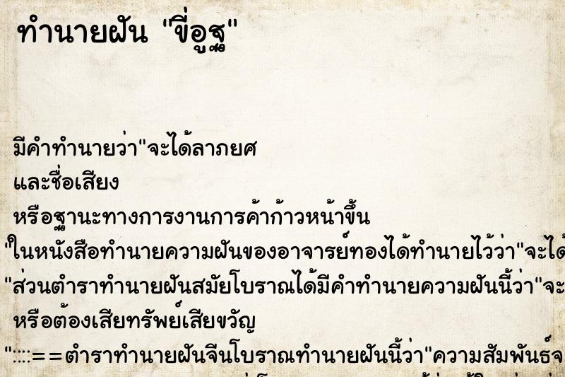 ทำนายฝัน ขี่อูฐ ทำนายฝัน ขี่อูฐ