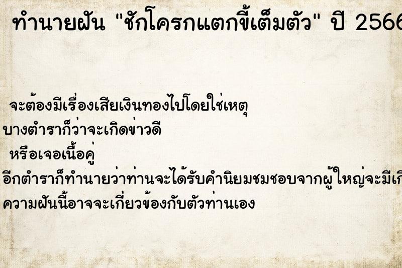 ทำนายฝัน ชักโครกแตกขี้เต็มตัว ตำราโบราณ แม่นที่สุดในโลก