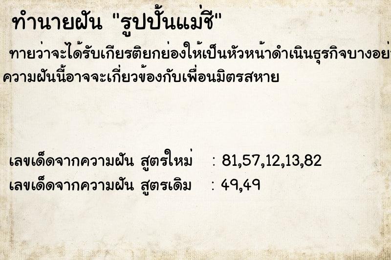 ทำนายฝัน รูปปั้นแม่ชี ทำนายฝัน รูปปั้นแม่ชี
