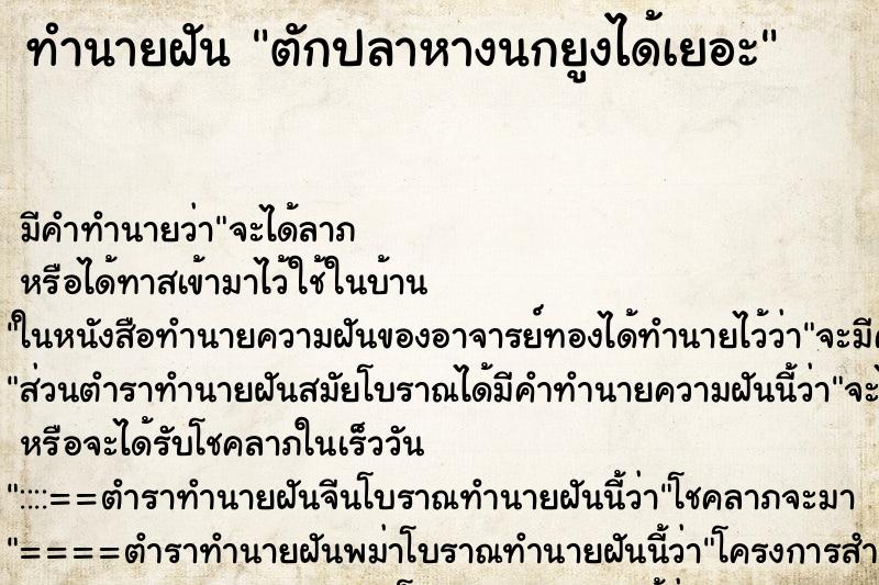 ทำนายฝัน ตักปลาหางนกยูงได้เยอะ ตำราโบราณ แม่นที่สุดในโลก