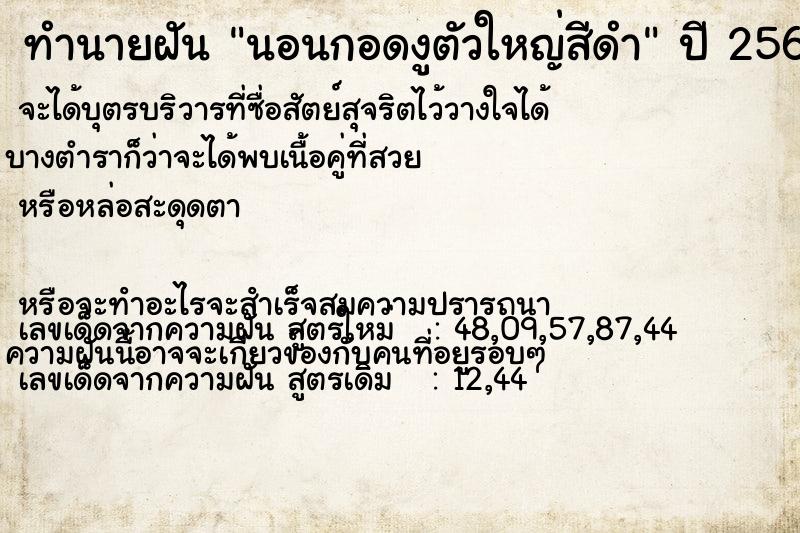ทำนายฝัน นอนกอดงูตัวใหญ่สีดำ ทำนายฝัน นอนกอดงูตัวใหญ่สีดำ