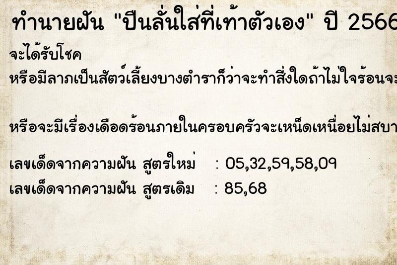 ทำนายฝัน ปืนลั่นใส่ที่เท้าตัวเอง ทำนายฝัน ปืนลั่นใส่ที่เท้าตัวเอง