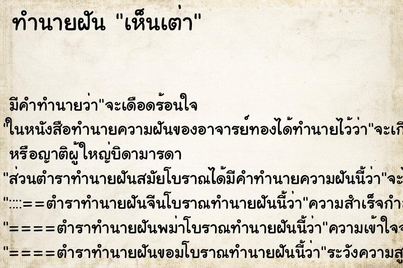 ทำนายฝัน เห็นเต่า ทำนายฝัน เห็นเต่า