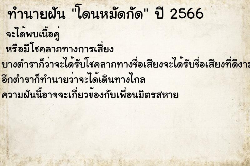 ทำนายฝัน โดนหมัดกัด