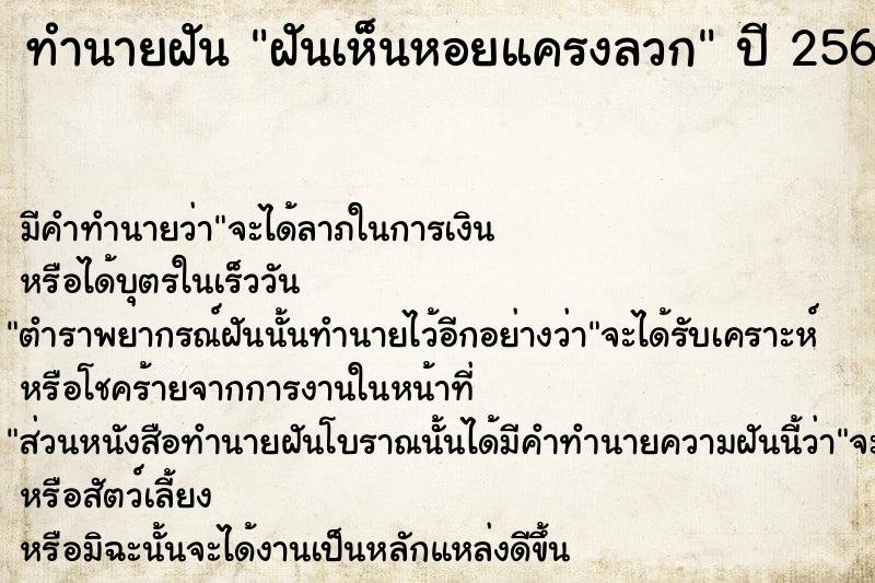 ทำนายฝันฝันเห็นหอยแครงลวก ทำนายฝันทำนายฝันฝันเห็นหอยแครงลวก