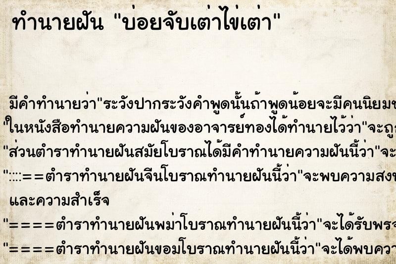 ทำนายฝันบ่อยจับเต่าไข่เต่า ทำนายฝันทำนายฝันบ่อยจับเต่าไข่เต่า