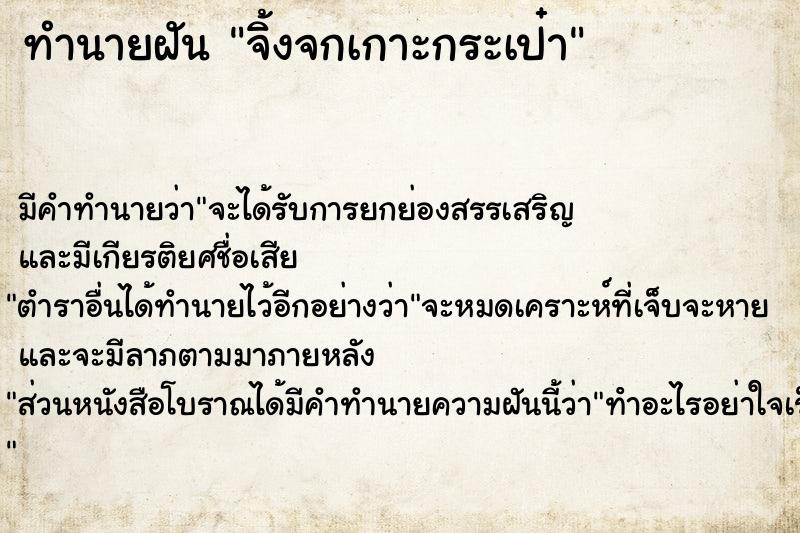 ทำนายฝัน จิ้งจกเกาะกระเป๋า ทำนายฝัน จิ้งจกเกาะกระเป๋า