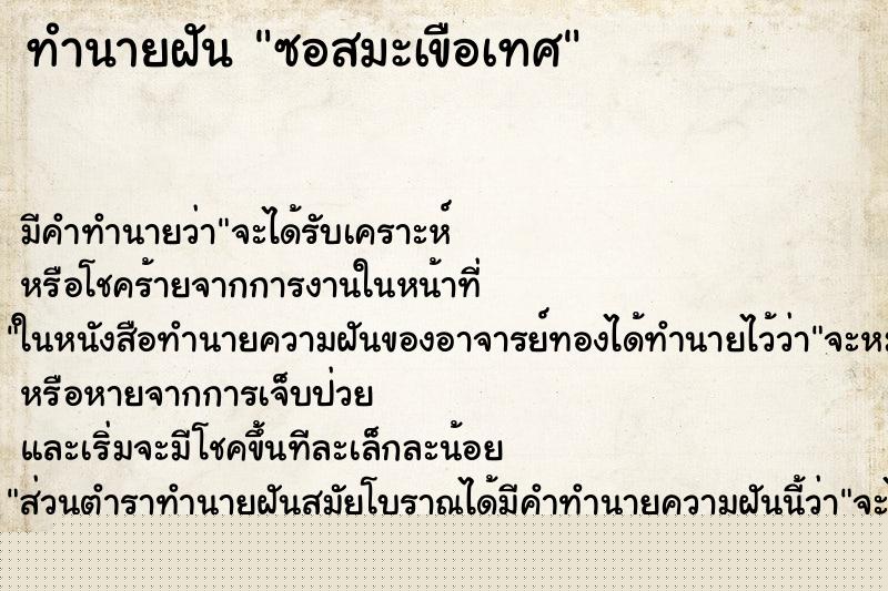 ทำนายฝันซอสมะเขือเทศ ทำนายฝันทำนายฝันซอสมะเขือเทศ