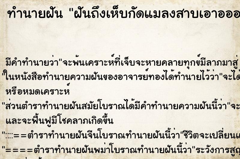 ทำนายฝันฝันถึงเห็บกัดแมลงสาบเอาอออกให้ ทำนายฝันทำนายฝันฝันถึงเห็บกัดแมลงสาบเอาอออกให้