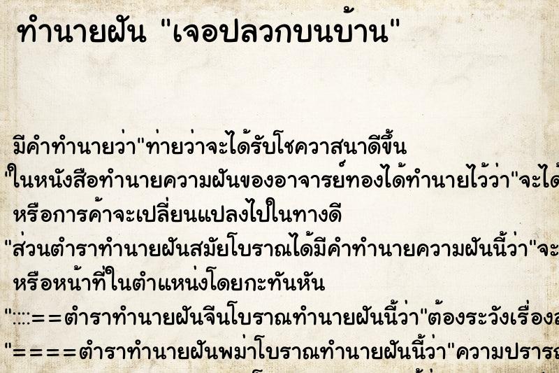 ทำนายฝันเจอปลวกบนบ้าน ทำนายฝันทำนายฝันเจอปลวกบนบ้าน