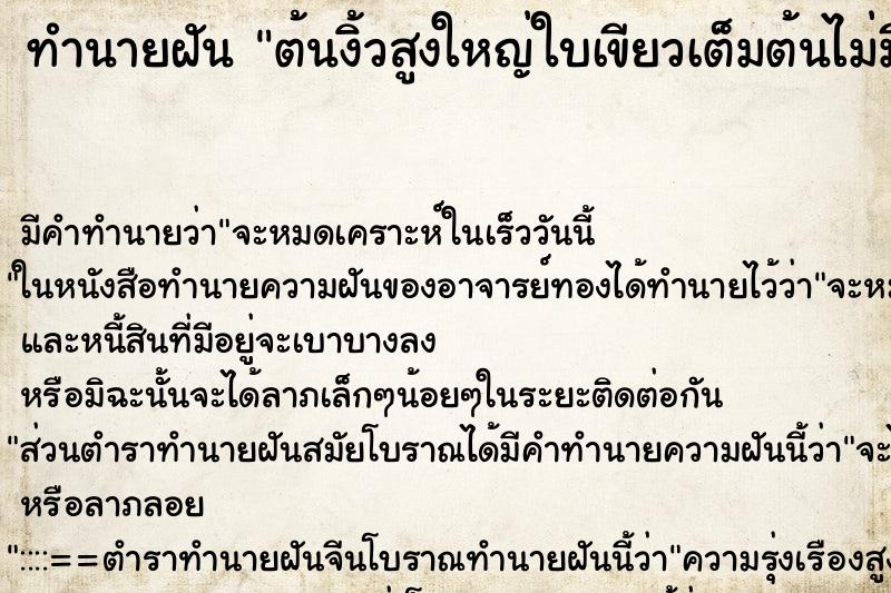ทำนายฝัน ต้นงิ้วสูงใหญ่ใบเขียวเต็มต้นไม่มีหนาม ทำนายฝัน ต้นงิ้วสูงใหญ่ใบเขียวเต็มต้นไม่มีหนาม