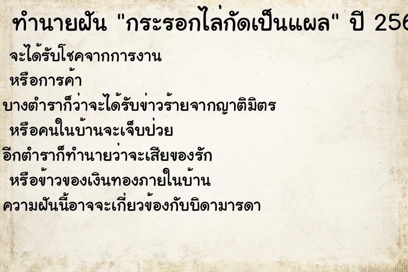 ทำนายฝันกระรอกไล่กัดเป็นแผล ทำนายฝันทำนายฝันกระรอกไล่กัดเป็นแผล