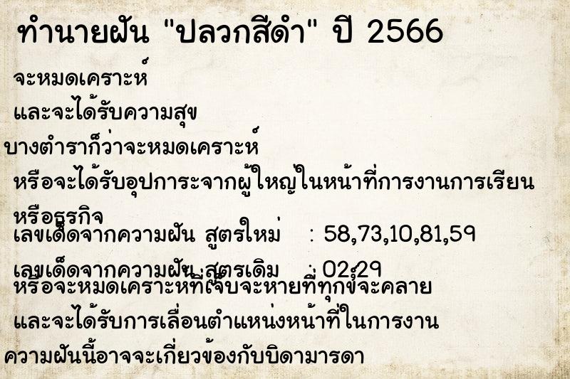 ทำนายฝันทำนายฝันปลวกสีดำ