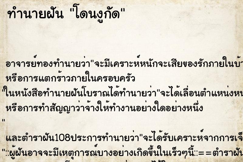 ทำนายฝัน โดนงูกัด ทำนายฝัน โดนงูกัด