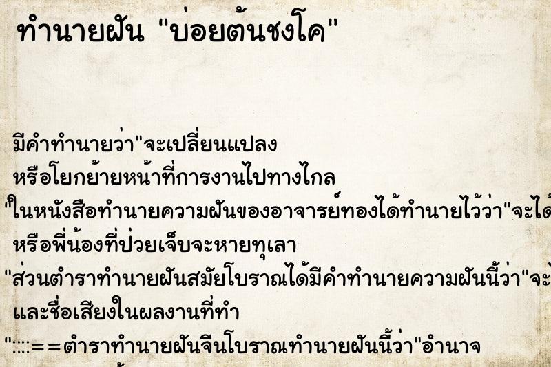 ทำนายฝันบ่อยต้นชงโค ทำนายฝันทำนายฝันบ่อยต้นชงโค