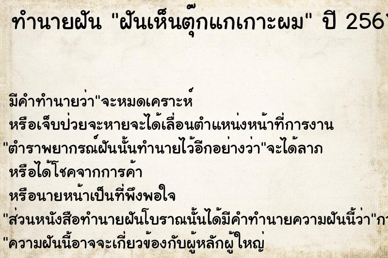 ทำนายฝันฝันเห็นตุ๊กแกเกาะผม ทำนายฝันทำนายฝันฝันเห็นตุ๊กแกเกาะผม