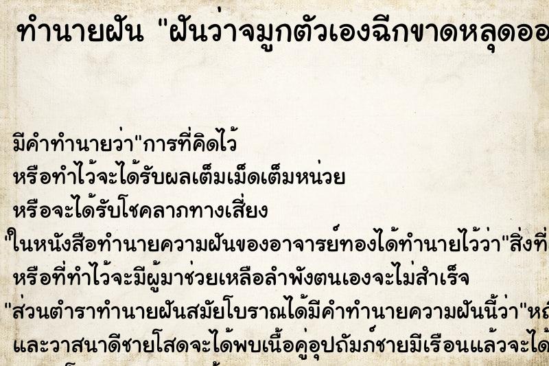 ทำนายฝัน ฝันว่าจมูกตัวเองฉีกขาดหลุดออกมา ทำนายฝัน ฝันว่าจมูกตัวเองฉีกขาดหลุดออกมา