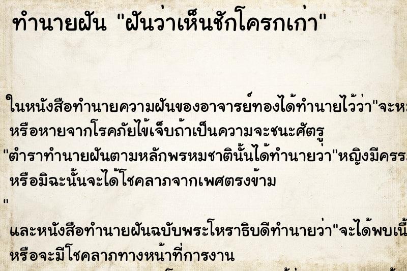ทำนายฝัน ฝันว่าเห็นชักโครกเก่า