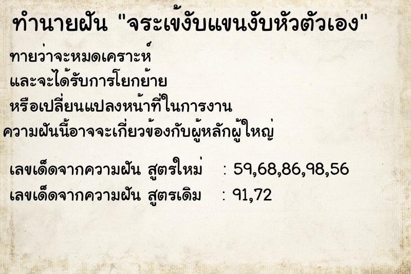ทำนายฝันจระเข้งับแขนงับหัวตัวเอง ทำนายฝันทำนายฝันจระเข้งับแขนงับหัวตัวเอง