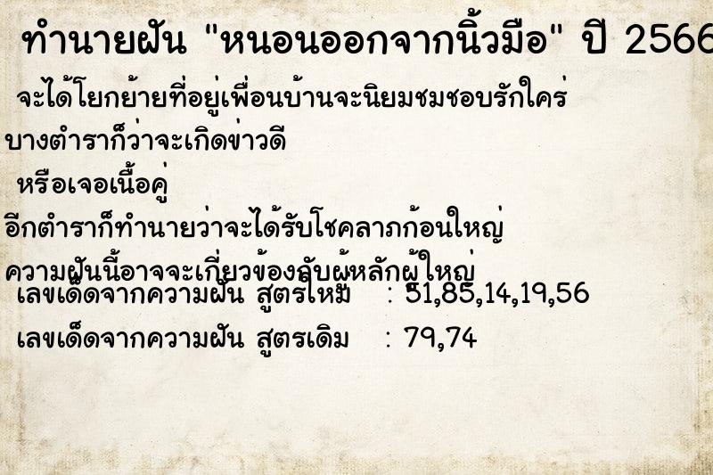 ทำนายฝัน หนอนออกจากนิ้วมือ ทำนายฝัน หนอนออกจากนิ้วมือ