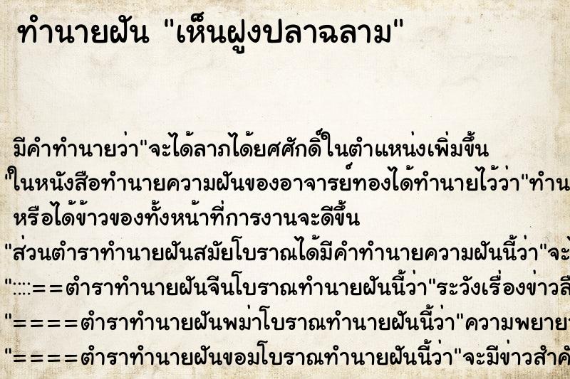 ทำนายฝัน เห็นฝูงปลาฉลาม ตำราโบราณ แม่นที่สุดในโลก