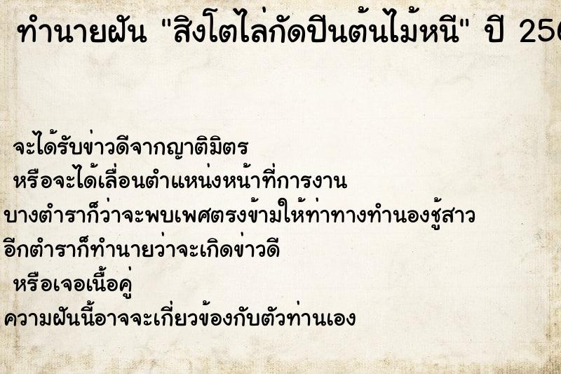 ทำนายฝัน สิงโตไล่กัดปีนต้นไม้หนี ทำนายฝัน สิงโตไล่กัดปีนต้นไม้หนี