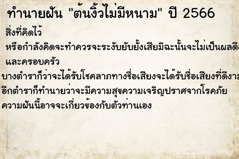 ทำนายฝันต้นงิ้วไม่มีหนาม ทำนายฝันทำนายฝันต้นงิ้วไม่มีหนาม