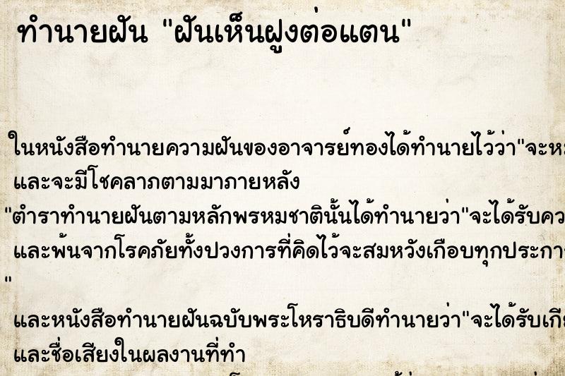 ทำนายฝันฝันเห็นฝูงต่อแตน ทำนายฝันทำนายฝันฝันเห็นฝูงต่อแตน