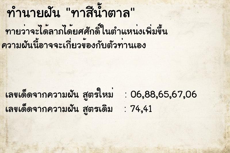 ทำนายฝันทำนายฝันทาสีน้ำตาล