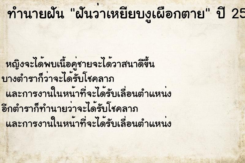 ทำนายฝัน ฝันว่าเหยียบงูเผือกตาย ทำนายฝัน ฝันว่าเหยียบงูเผือกตาย
