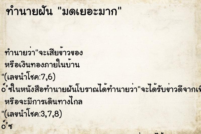 ทำนายฝัน มดเยอะมาก ตำราโบราณ แม่นที่สุดในโลก