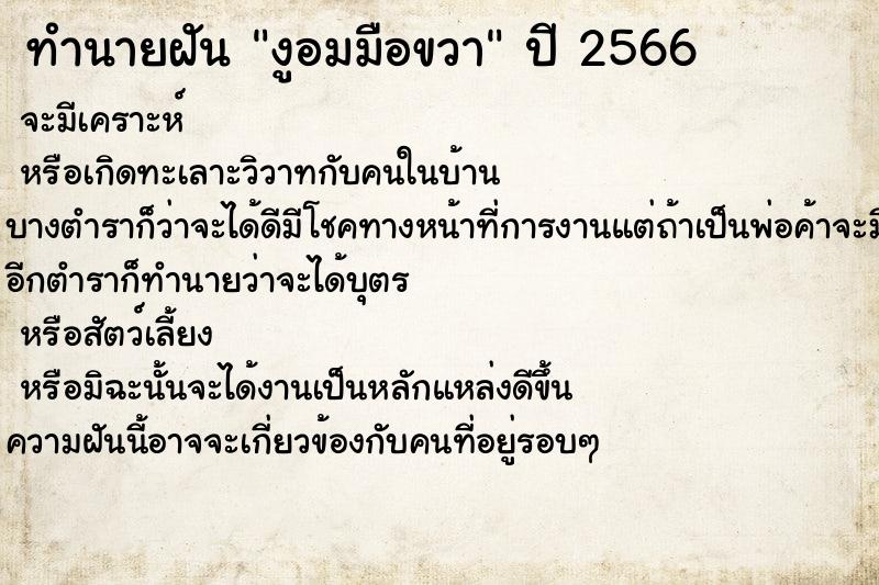 ทำนายฝันงูอมมือขวา ทำนายฝันทำนายฝันงูอมมือขวา