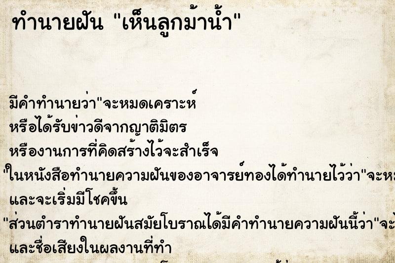 ทำนายฝัน เห็นลูกม้าน้ำ ตำราโบราณ แม่นที่สุดในโลก