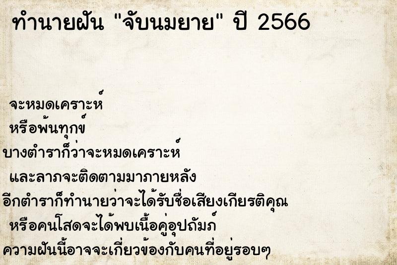 ทำนายฝันทำนายฝันจับนมยาย