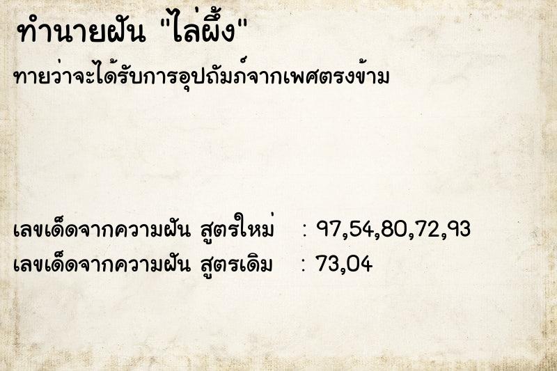 ทำนายฝันทำนายฝันไล่ผึ้ง