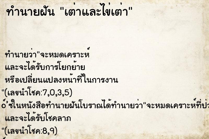 ทำนายฝันทำนายฝันเต่าและไข่เต่า