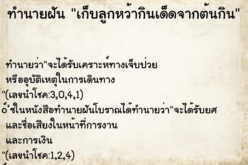 ทำนายฝัน เก็บลูกหว้ากินเด็ดจากต้นกิน ทำนายฝัน เก็บลูกหว้ากินเด็ดจากต้นกิน