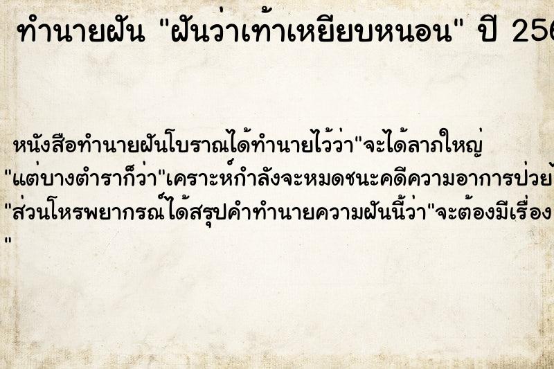 ทำนายฝันฝันว่าเท้าเหยียบหนอน ทำนายฝันทำนายฝันฝันว่าเท้าเหยียบหนอน